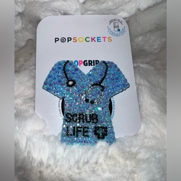 Scrub life nurse scrub top rhinestone popsocket phone grip - Picture 1 of 2